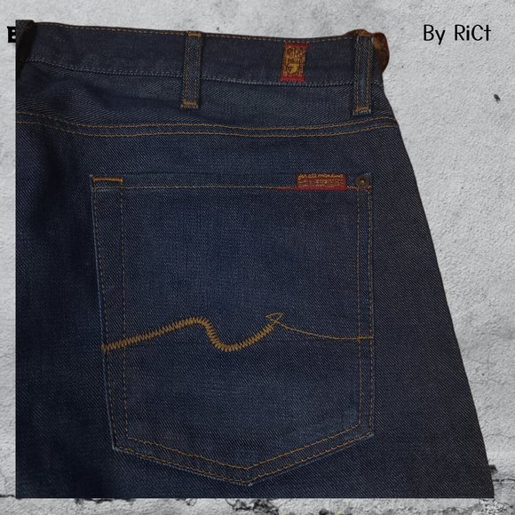 7 For All Mankind Slimmy Men's Jeans Size 38x34 Denim Mid Rise Zip Straight Leg - Picture 4 of 9